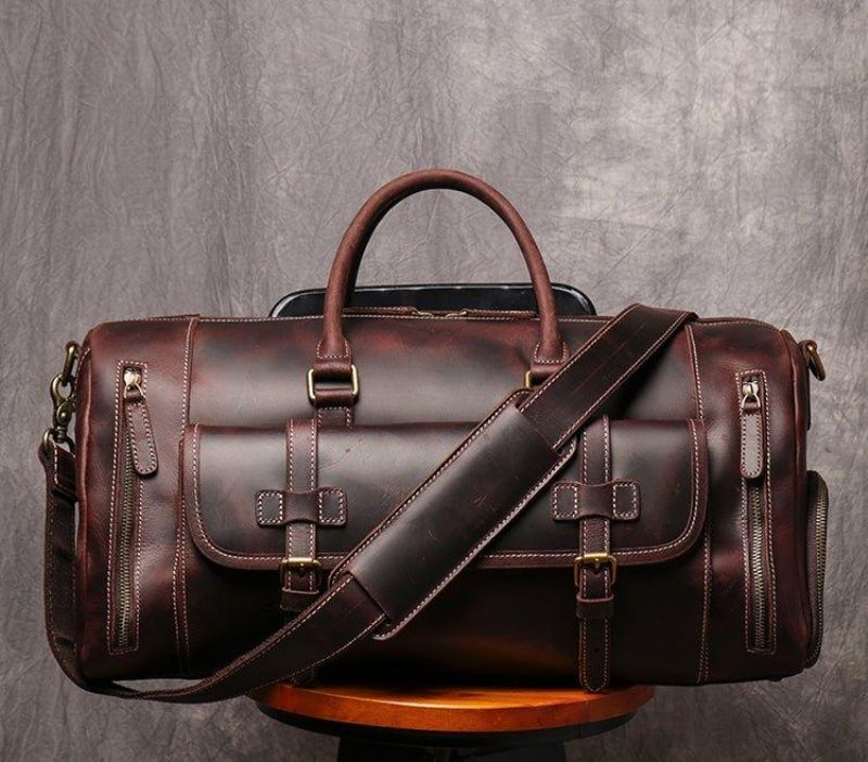 Reisetasche Aus Leder Für Herren 22 Zoll Mit Schuhfach