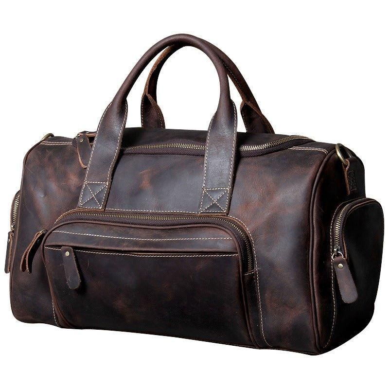 Reisetasche Aus Leder Für Herren Mit Taschen