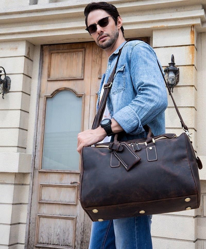 Reisetasche Aus Leder Im Vintage-stil Von Crazy Horse